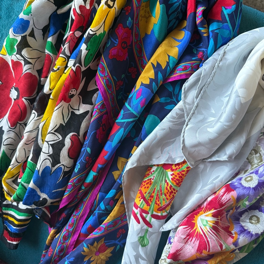 3 scarf bundle silk floral shawl italy italian